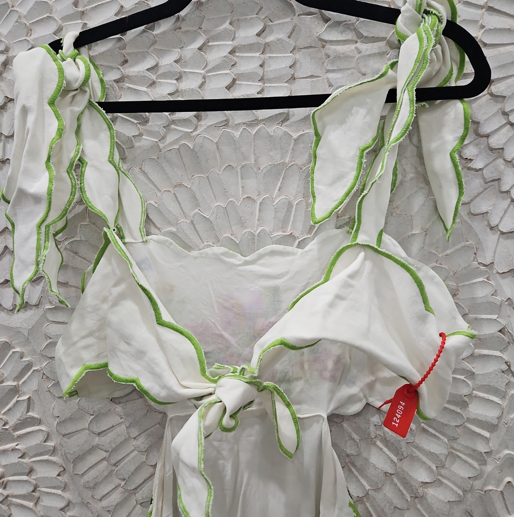 FARM Rio Cream Maxi Dress with Multicolor Floral Embroidery - Picture 7 of 9